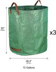 72 Gallons Garden Bag - Reuseable Heavy Duty Gardening Bags, Lawn Pool Garden