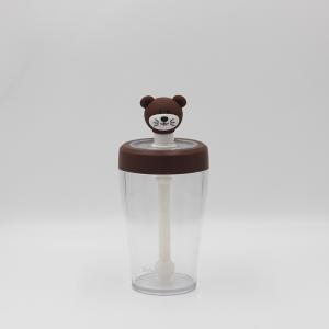 Quality Plastic Cartoon Reusable Straw Water Bottle Customized Label Logo wholesale
