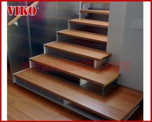 Quality Double Steel Plate Staircase VK27S ,Stainless Steel,Power Coated,Wooden ，Beech Tread,Carbon Steel Stringer, wholesale