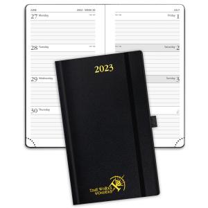Quality 4.25&quot; X 6.75&quot; Mini Weekly Planner Black Hardcover Case Bound For 2023 wholesale