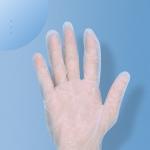 Vinyl Sterile Disposable Plastic Gloves Curved Finger Textured Surface Sterility