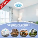 24" 7 ABS Blades Bedroom Ceiling Fan Light AC Motor 3 Color Led