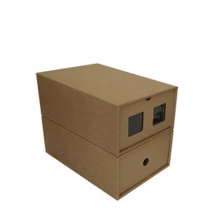 Quality Thick Kraft Paper Folding Drawer Style Gift Box Transparent Window wholesale