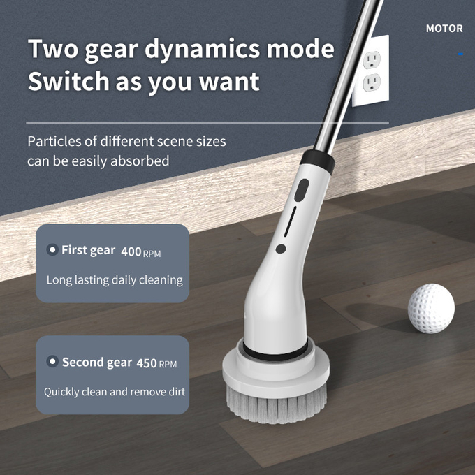 Telescopic Electric Spin Cleaner Brush Scrubber 2500mAh For Kitchen