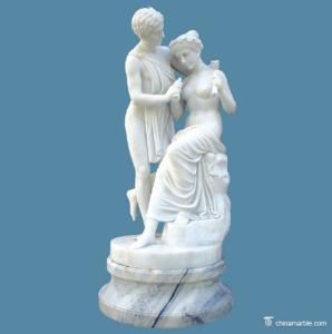 Quality Garden Hand Carved Natural Stone Sculpture 180cm White Marble Statue wholesale