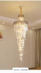 Hall Living Room Chandelier Smoky Gray Crystal Lamps art deco style gold
