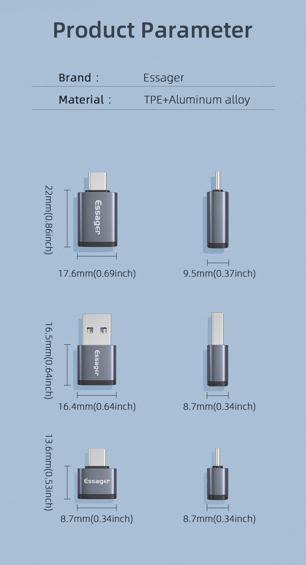Type C OTG Adaptor To USB 3.0 Adapter 5Gbps Data Transfer OTG Adapter
