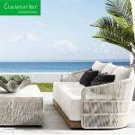 Modern Waterproof Solid Wood Sofa Set for Outdoor Villa Leisure Teak Wood Garden
