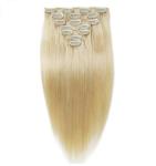 Blonde Virgin Clip In Hair Extensions , Hair Extensions 100 Human Hair Clip In