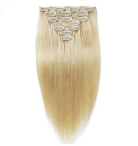 Quality Blonde Virgin Clip In Hair Extensions , Hair Extensions 100 Human Hair Clip In wholesale