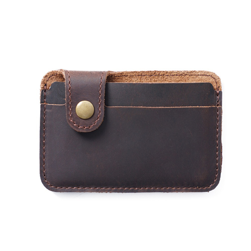 First Layer Cowhide Simple and Practical Card Holder Small Wallet with Custom Logo