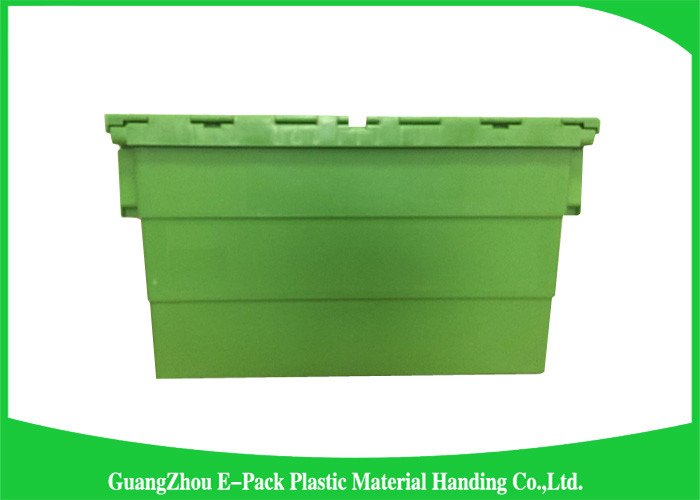 Customzized Plastic Moving Boxes Attached Lid Containers For Warehouse