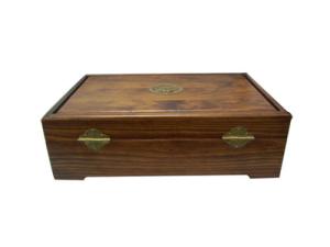 Quality Sold pine wood brown painting Gold coin wood box wholesale