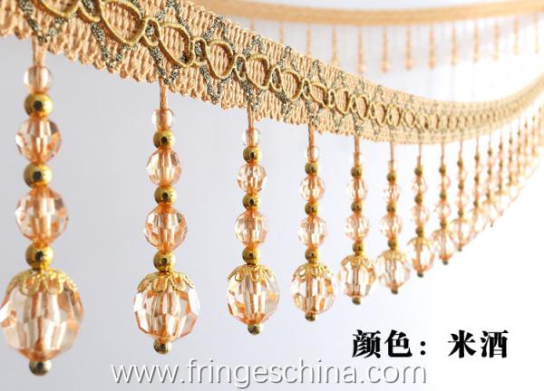 Handmade fashionable chain beads lace tassels fringes for curtain/sofa/pillow