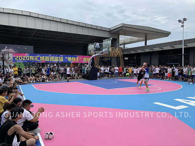 Shock Absorbing Acrylic Synthetic Flooring , Anti Slip Tennis Court Floor Material