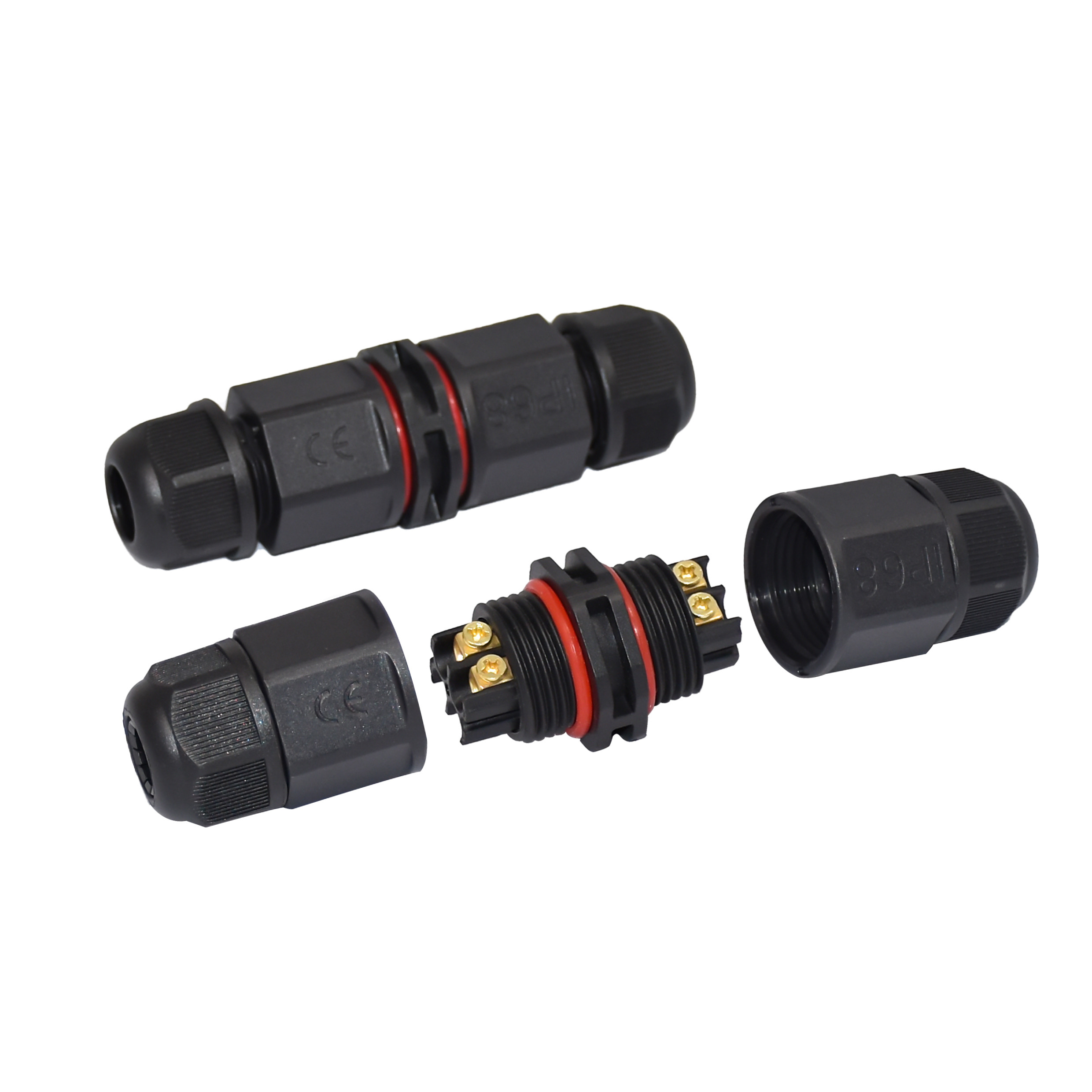 300V 20A 4 Pin LED Connector 2 Ways Straight Shape Screw Type Wire Connector