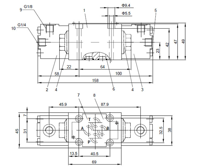 Directional valve with mechanical, manual operation-Type WH, WP6...L6X