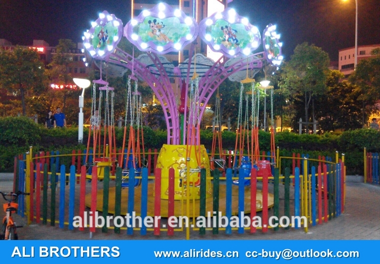 amusement park equipment luxury thrilling 36 seats shake head swing flying chairs for sale