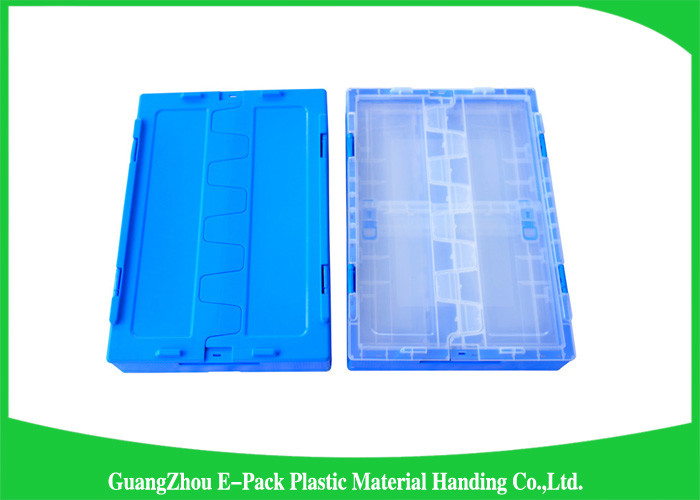 Solid Attached Lids Collapsible Plastic Containers Stocked For Supermarket