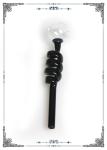 Pyrex Glass Oil Burner Black Helix Tube Clear Ball Head Mini Smoking Water Bong