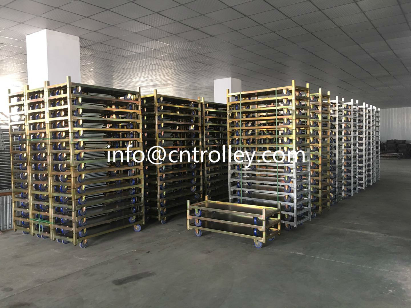 Mild Steel Q235 Ez Container Racks Euro Danish Flower Trolley Powder Coated