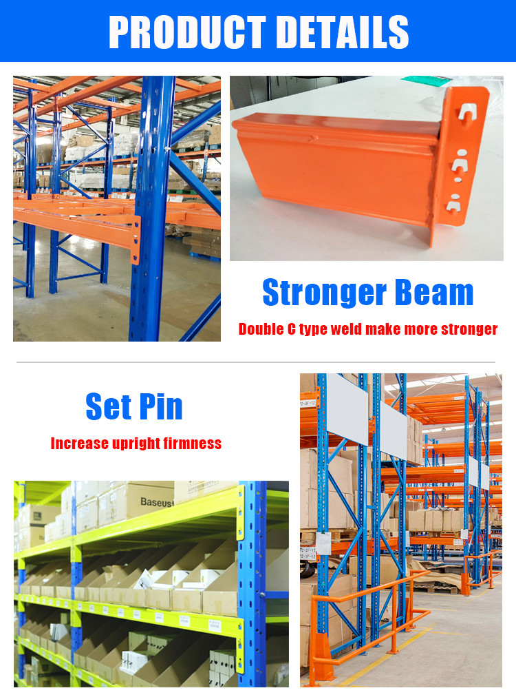 3000KG Per Level 700mm Depth Heavy Duty Pallet Racking Powder Coated