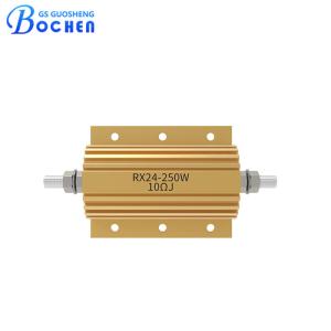 China 250W Gold Aluminum Housing High Power Resistor Wire Wound Adjustable RX24 on sale