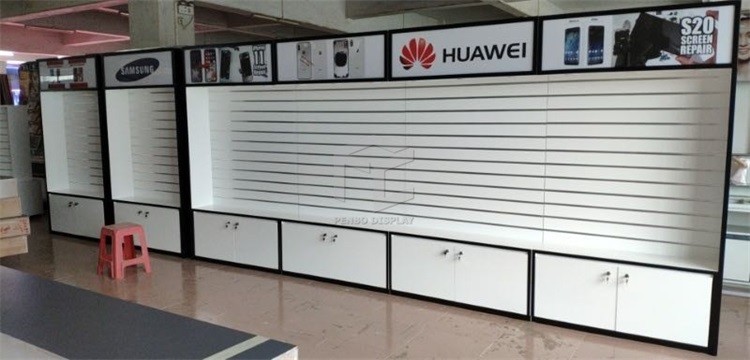 6pcs Wall Mobile Phone Display Showcase Counter With T4 LED Lighting