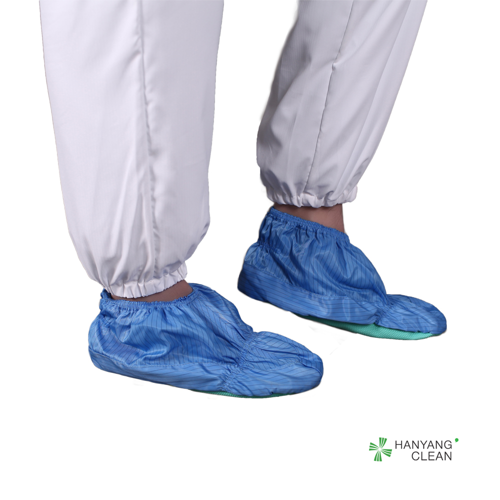 Clean room reusable and washable white stripe shoes soft outsole antistatic ESD anti-slip shoe covers