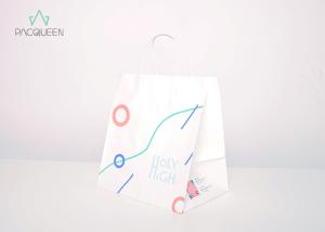 Quality Custom Printed Takeaway Paper Bags White Kraft Paper Packaging wholesale