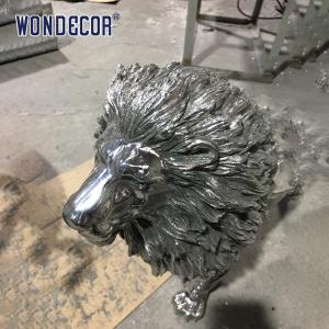 Quality Modern large outdoor cast animal lion stainless steel sculpture wholesale