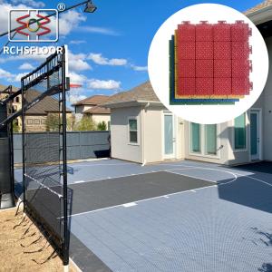Quality Weatherproof 1.61cm Thick PP Tiles For Basketball Court Tennis Court wholesale