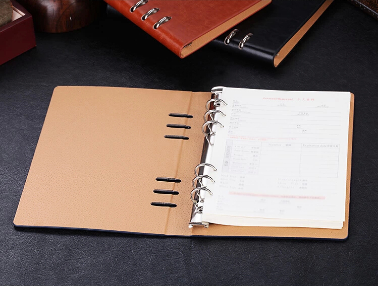Business gift - Manufacture loose-leaf notebooks 6 ring binder leather agenda LN-005