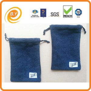 Quality 280gsm 12cm Drawstring Pouch Bags Microfiber For Mobile Phone Sunglasses TUV wholesale