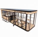 Hotel and Park EU Container Coffee Bar Mobile Wooden Steel Structure Sunlight