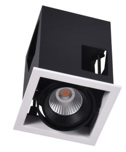 Quality 1x20W single recessed led grille downlight triac /DALI / 0-10V/ DMX512 /Non-dimmable high power square mini spotlight wholesale