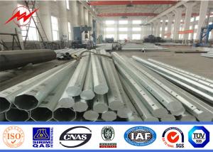 Quality 340 DaN Conical Hot - Galvanized Rolled Steel Power Pole Anti Corrosion 10 KV - 550 KV wholesale