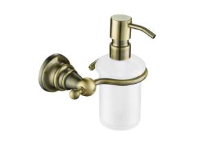 Quality Wall Mounted Soap Dispenser Antique Brass With Brass Pump PP Bottle wholesale
