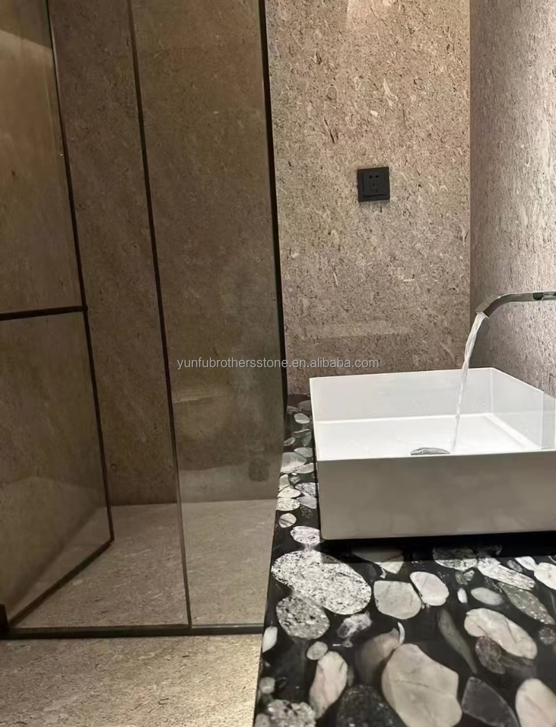 Italian Kwong Grey Marble Modern Slab Hotel Bathroom Wall Panels Polished Floor Tile