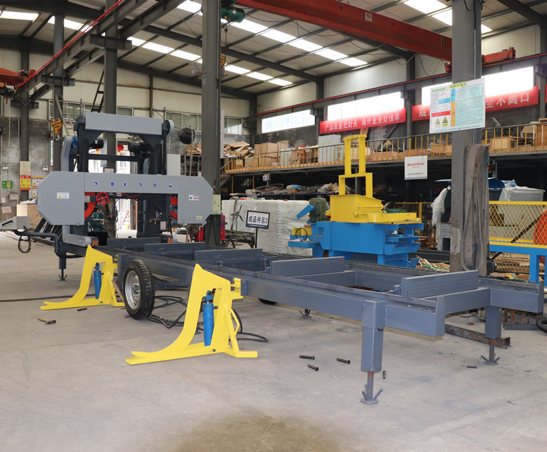 Log Wood Processing Sawmill Machine Wood Portable Sawmill, Automatic Horizontal Bandsaw with inverter feeding