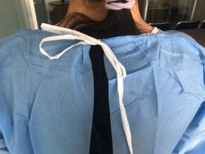 Quality Long Sleeve Medical Isolation Gowns / Blue Isolation Gowns Sterile Or Non Sterile wholesale
