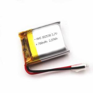 Quality MSDS 3.7V 700mAh Rechargeable Lithium Polymer Battery CC CV wholesale