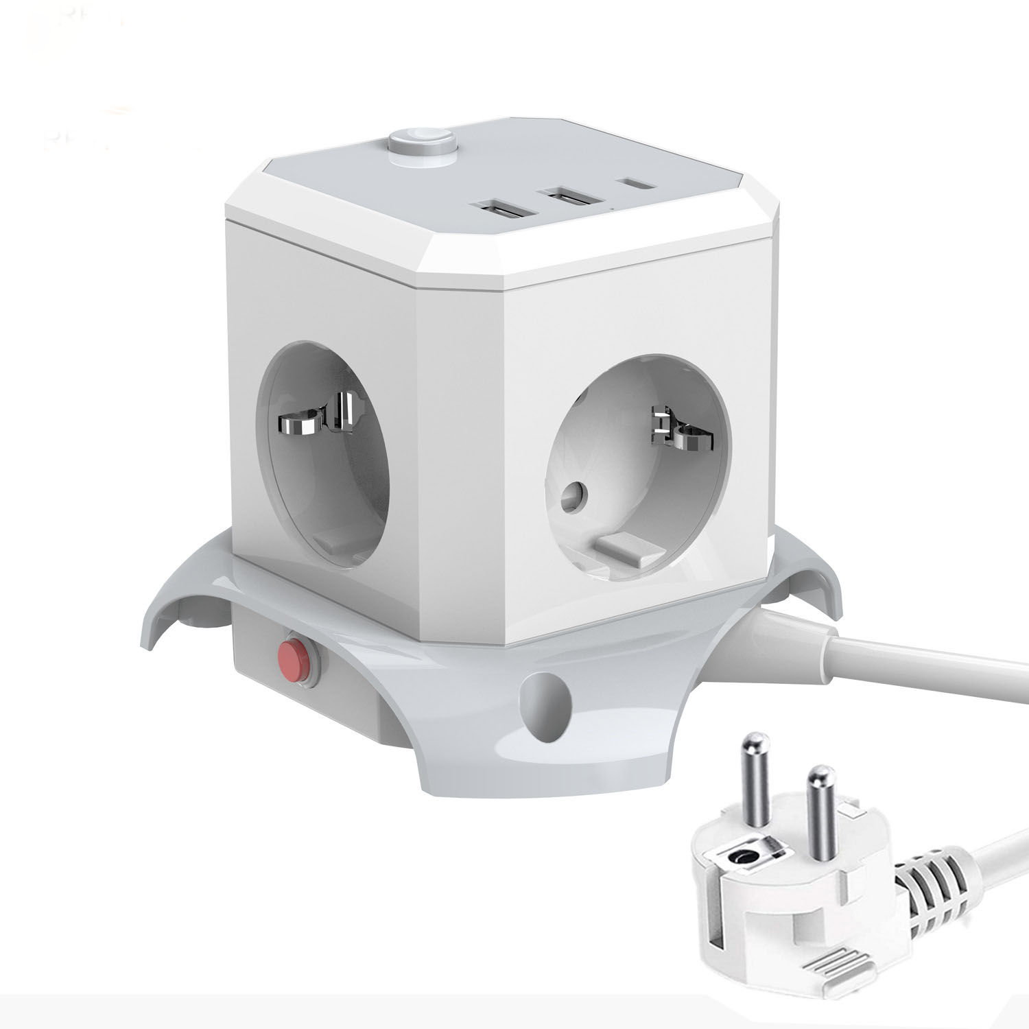 Customized Universal Multi Plug Tower Power Strip with USB Port and 1.8M Extension Cord