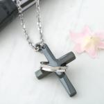 Stainless Steel Cross Pendant Jewelry Black Cross Pendant Necklace, Cross