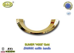 Quality H005 gold &amp; Silver color Italy design moon shape metal coffin handle zamak coffin accessories size 20.5*7.5cm wholesale