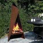1500mm High Corten Steel Outdoor Fireplace