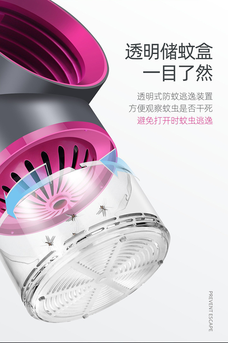 USB LED 360 degree pest control equipment trap 5W ABS house hanging fly and mosquito killer