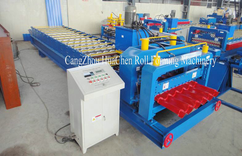Roman Type Popular Glazed Tile Roll Forming Machine / Cold Roll Forming Machine