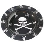 Printed Round Black Metal Tin Plate Serving Tray For Food / Water