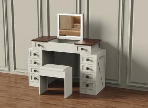 Quality Nobel Style Wooden Makeup Dressing Tables Set With Flip-up Mirror wholesale